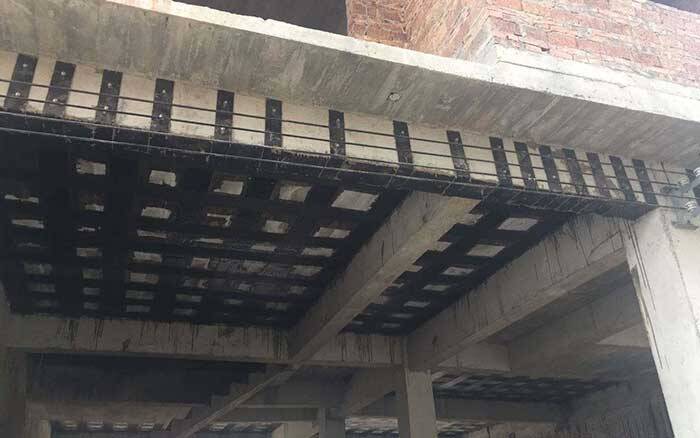 Carbon fiber reinforced polymer for strengthening of structural element