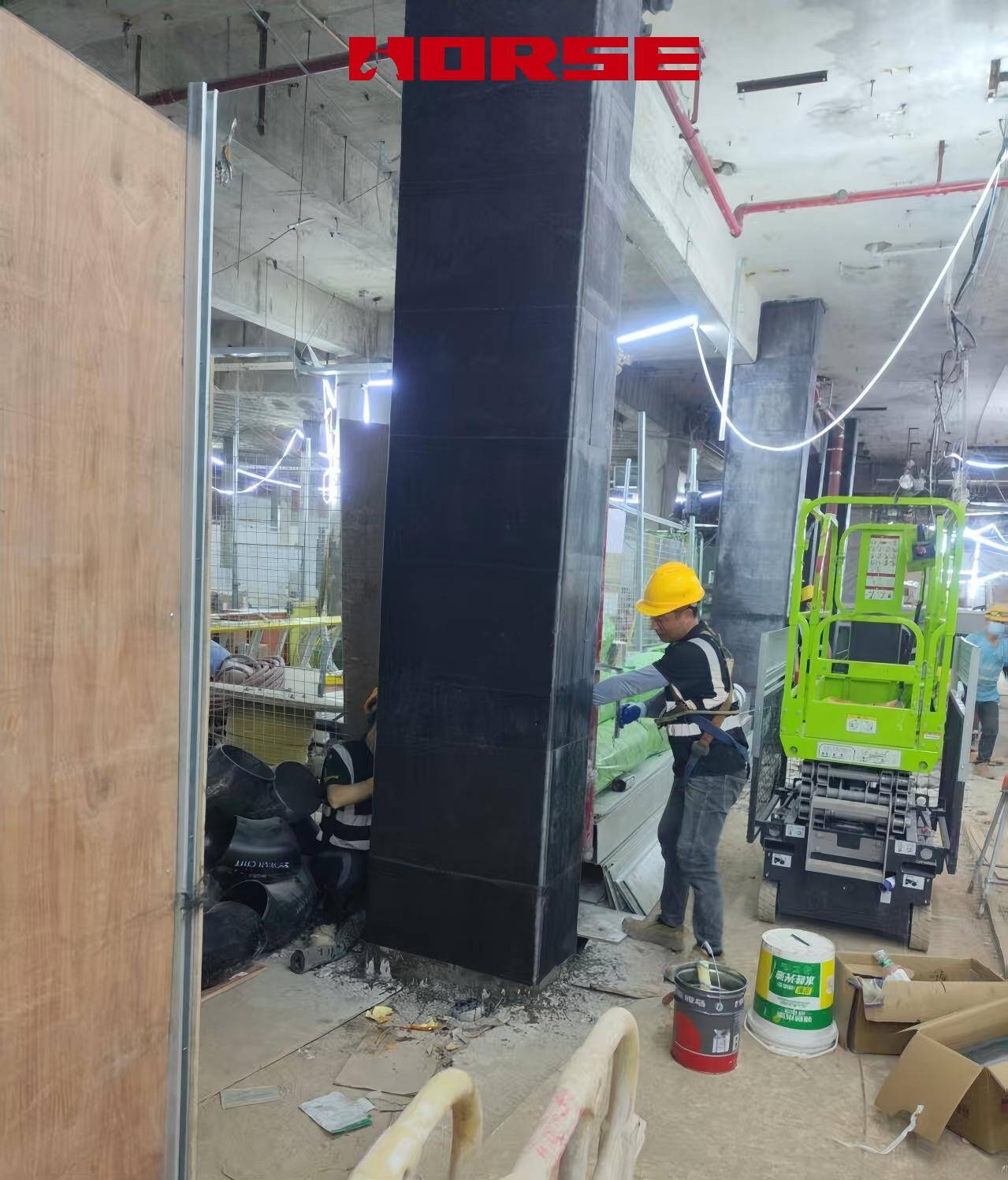 Carbon fiber improves the bearing capacity of columns
